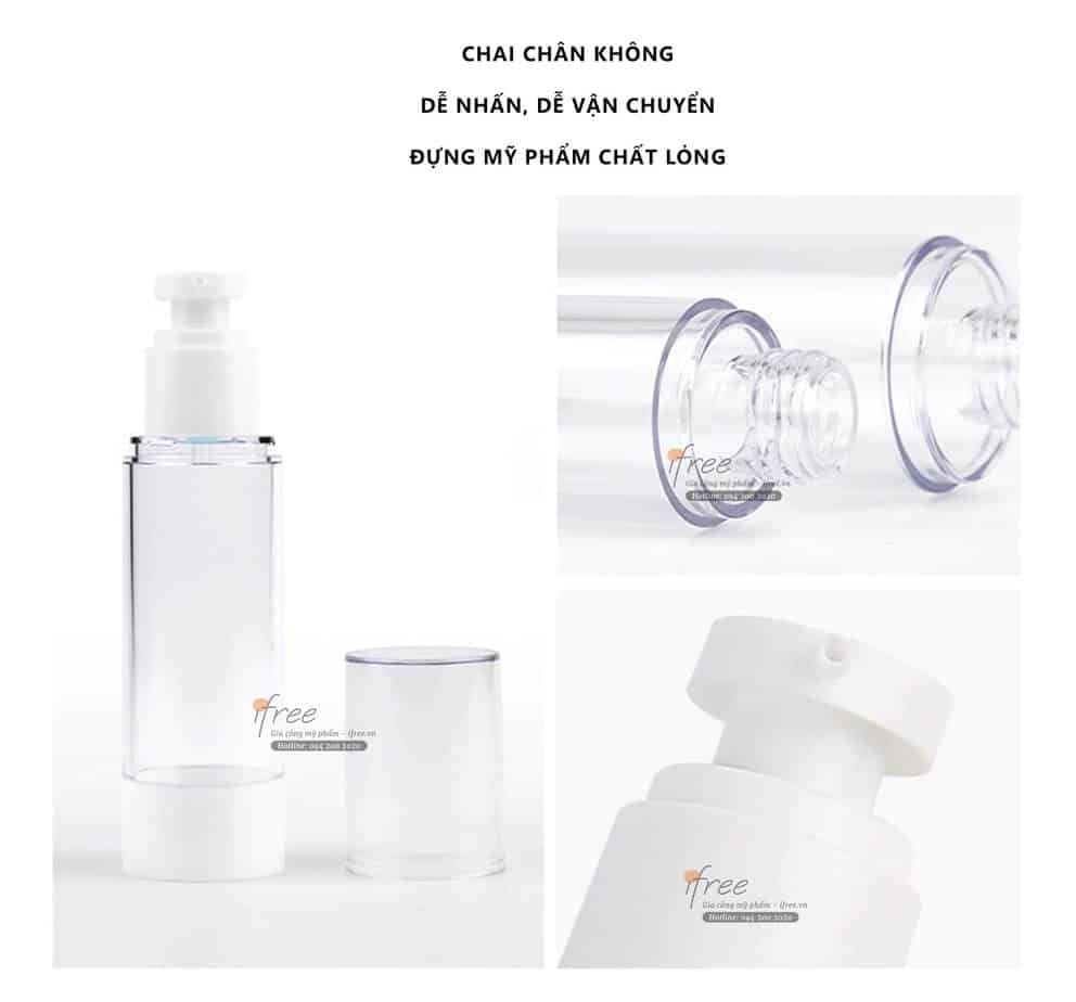 Vỏ chai chân không phun sương CK004 9 là 1 sản phẩm chất lượng cao mà IFREE thiết kết và gia công sản xuất vỏ chai lọ mỹ phẩm.