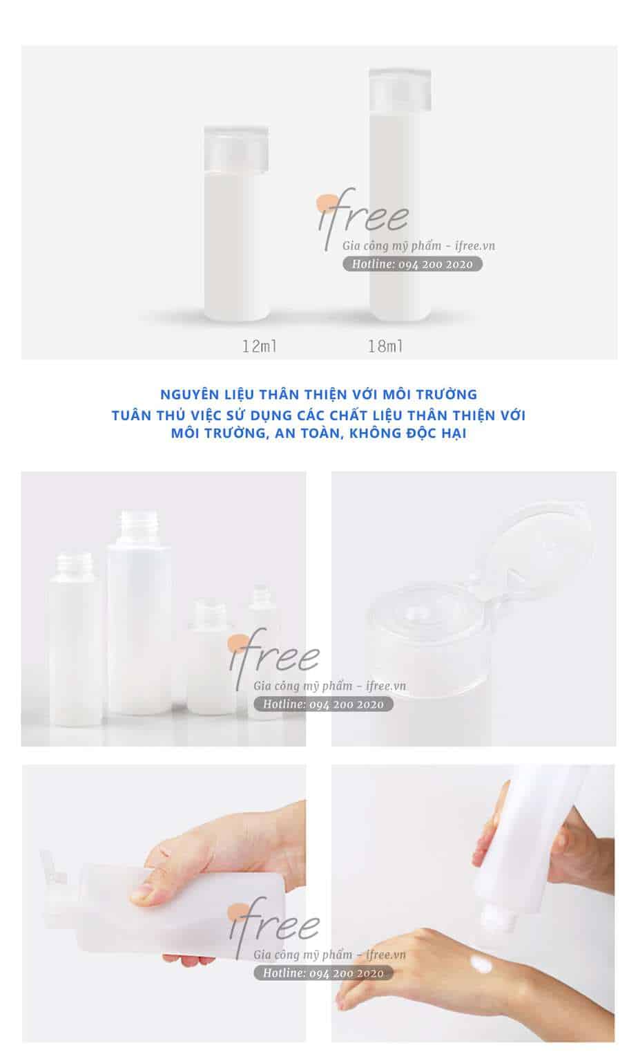Chai PE dạng bóp chứa mỹ phẩm - DN0002 có khả năng chống rơi vỡ, đồng thời cũng thân thiện với tự nhiên khi có thể tái chế. Hoạt động tốt từ -20 độ C tới 60 độ C.