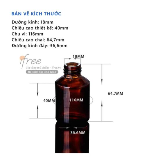 chai serum thủy tinh đầu bóp