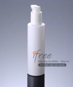 Chai lọ mỹ phẩm loại chai nhựa PET trắng 150ml chứa sữa rửa mặt VN0006 5 chai pet trắng chứa tẩy tế bào chết, serum