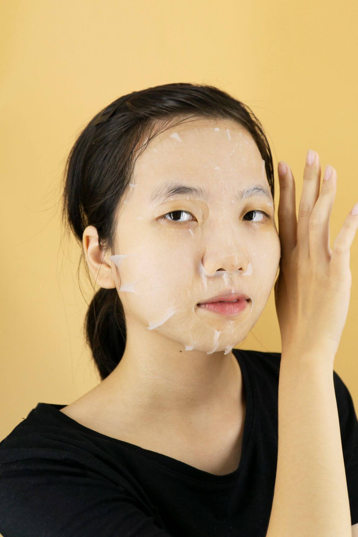 thư giãn với mặt nạ sợi tre hàn quốc