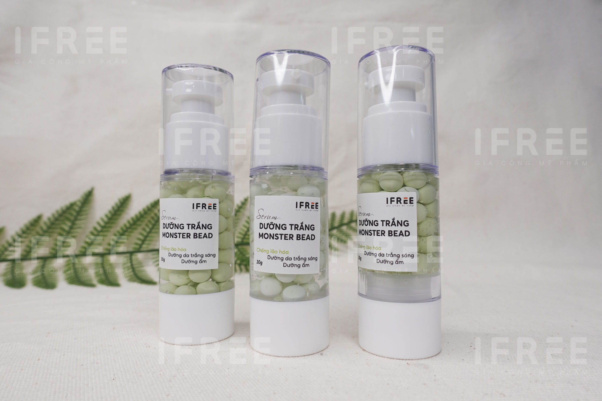 Gia công Serum dưỡng trắng Monster Bead 2 gia công serum dưỡng trắng monster bead tại IFREE cung cấp sản phẩm serum dưỡng trắng sáng, dưỡng ẩm tới các thương hiệu mỹ phẩm trên toàn quốc