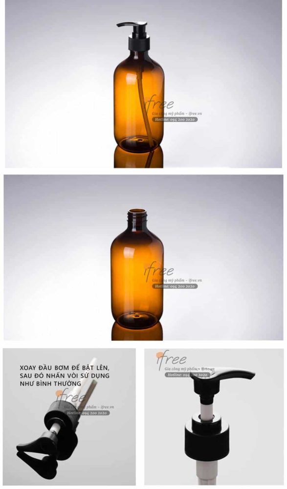 Review chai vòi nhấn đựng mỹ phẩm đẹp, giá tốt, cung cấp sỉ và lẻ 6 chai pet 500ml