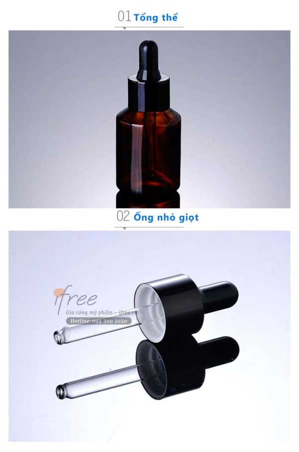 CHAI ĐẦU BÓP - “TUYỆT CHIÊU" BẢO QUẢN CỦA SERUM 5 chai serum thủy tinh đầu bóp