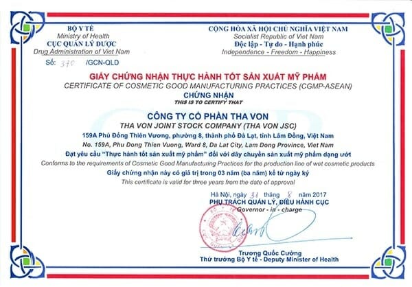 thực hành tốt sản xuất mỹ phẩm