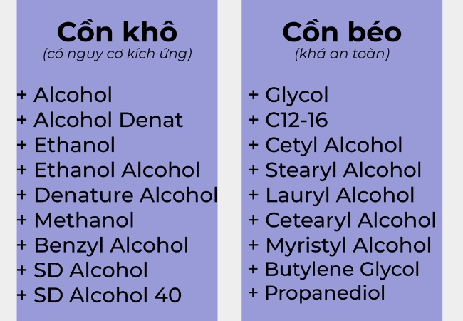 Cồn trong mỹ phẩm - Có lợi hay có hại cho da? 44 Cồn trong mỹ phẩm - Có lợi hay có hại cho da?