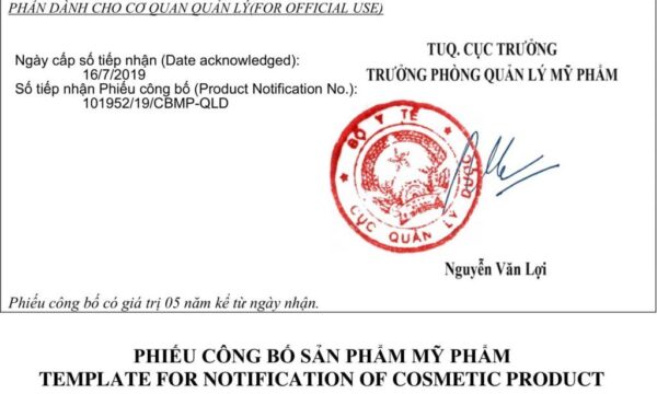 công bố mỹ phẩm sữa tắm
